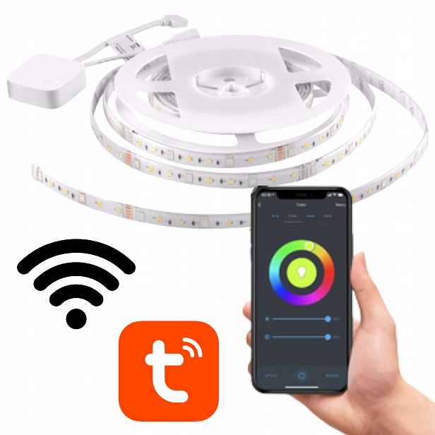 Led Páska 5 M Rgb Osvětlení Inteligentní Světlo Voděodolná Stropní Tuya