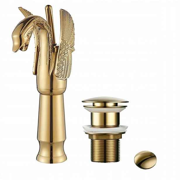 Umyvadlová baterie Old Retro Gold Klik Klak