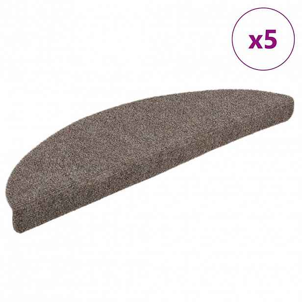 vidaXL Schodové rohože samolepicí 5 ks 56 x 17 x 3 cm béžové půlkulaté