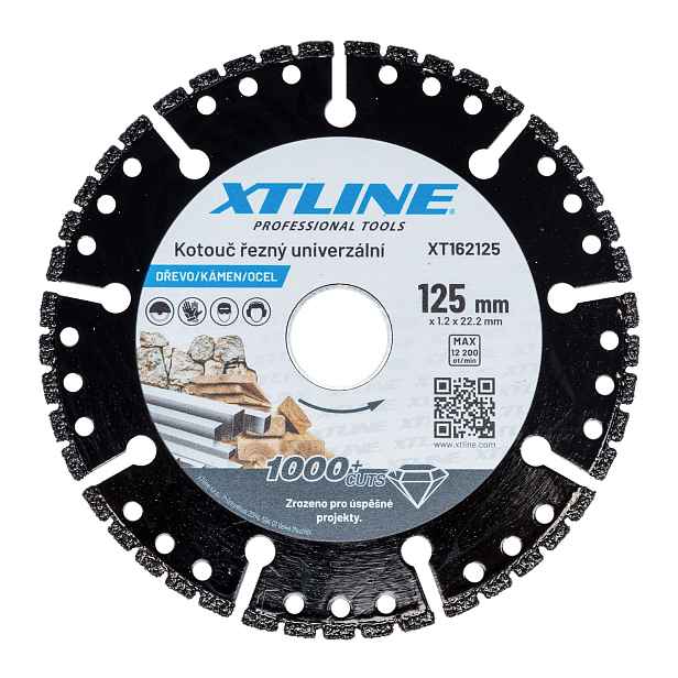 XTline Kotouč univerzální na dřevo, kámen, ocel 125x1,2x22,2mm