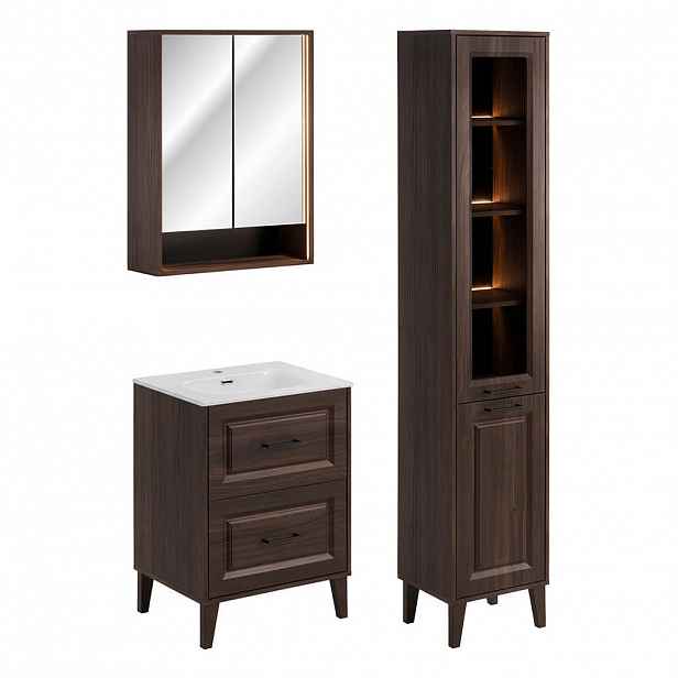 Petits-meubles KOUPELNOVÝ NÁBYTEK 61cm Moka 2er-Set Dřevo
