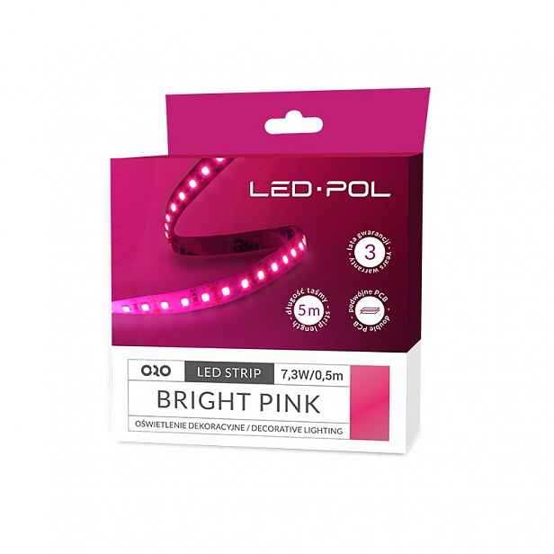 LED pásek Led-Pol růžová 14,6 W/m