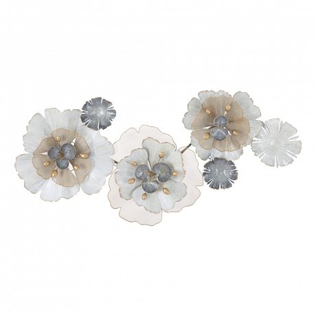Nástěnná kovová dekorace Mauro Ferretti Flowery, 119 x 60 cm