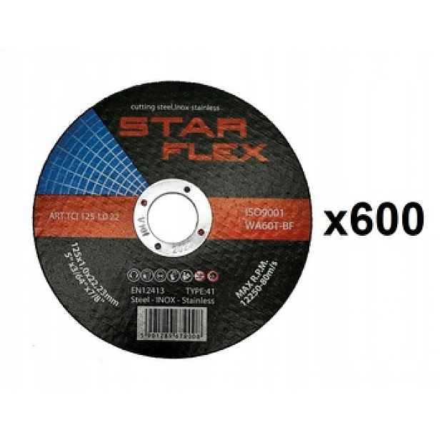 Řezací kotouč Star Flex T41-125-1,0 WA60T-BF-INOX 600 kusů