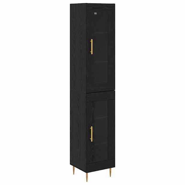 vidaXL Vysoký bufet 2 ks Černý dub 34,5 x 34 x 180 cm Kompozitní dřevo