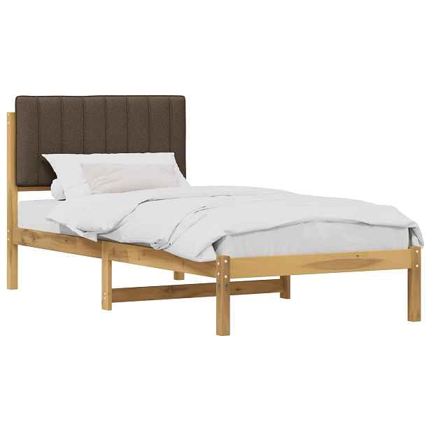 vidaXL Rám postele s čalouněným čelem Bělená a taupe 90 x 190 cm
