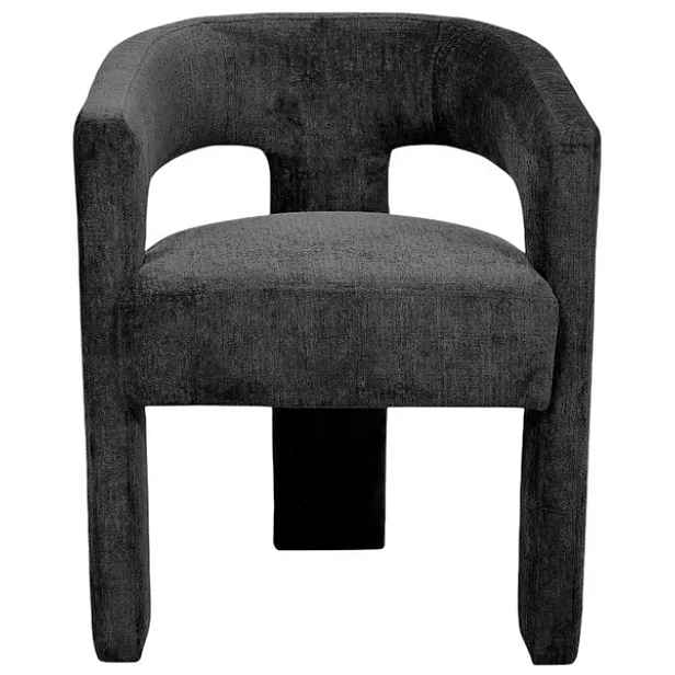 LivinHill Designové čalouněné jídelní křeslo Leith černé