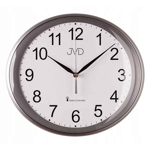 Šedé Rádiově Ovládané Nástěnné Hodiny Jvd RH64.3c