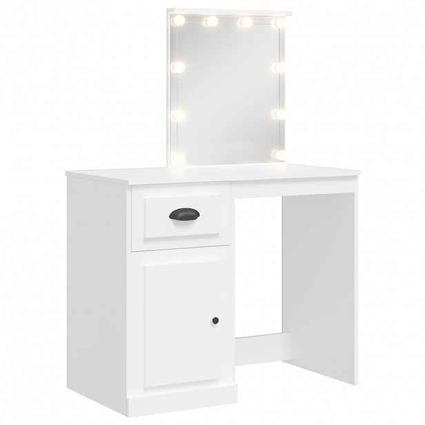 vidaXL Toaletní stolek s LED osvětlením bílý 90 x 42 x 132,5 cm