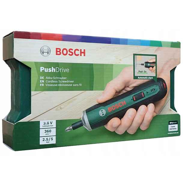 Bosch PushDrive Aku Šroubovák Přenosný šroubovák 32 nástavců
