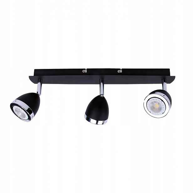 Calasa Moderní černo-stříbrná lampa 3 pohyblivé reflektory GU10