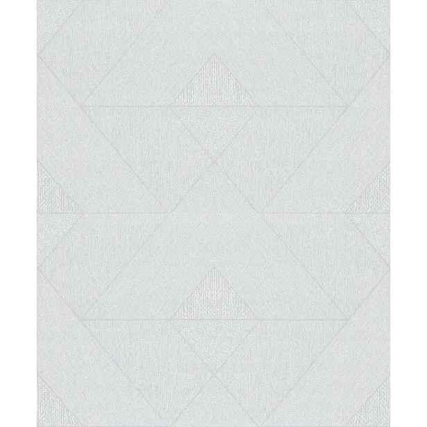 Jasná tapeta do pokoje, geometrický motiv, trojúhelníky a struktura tapety