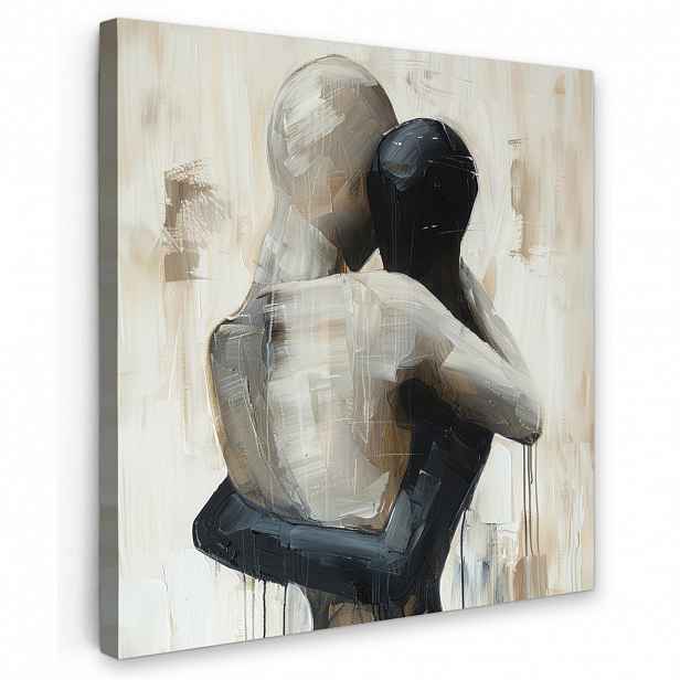 MuchoWow OBRAZ NA PLÁTNĚ Abstraktní - Láska - Černobílé - Moderní 50x50 cm