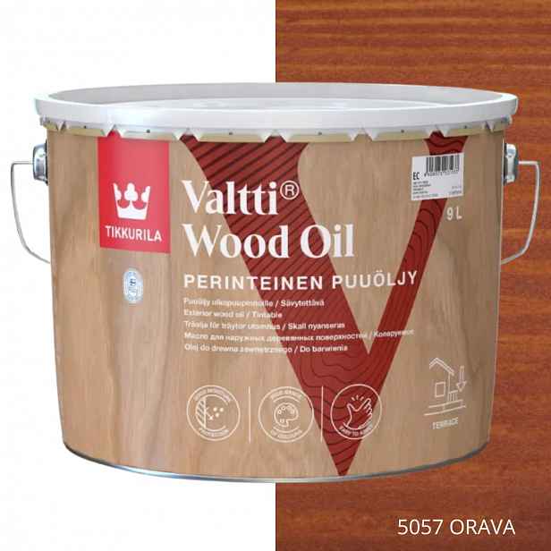 Tikkurila Valtti Wood Oil Olej Na Dřevo 9 L Barva 5057 Orava