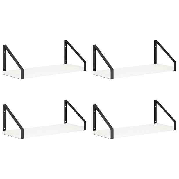vidaXL Nástěnné poličky 4 ks Bílá 40 x 16 x 15,5 cm