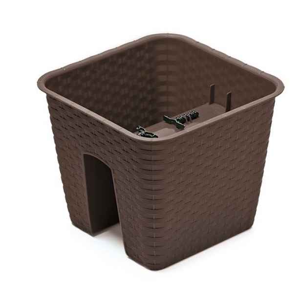 Prosperplast Truhlík na zábradlí RATONA hnědý 28 cm