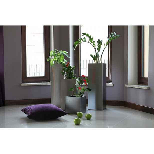 Quadro Q5-H1 čtvercový květináč na květiny – nerezová ocel 23x23x23,5