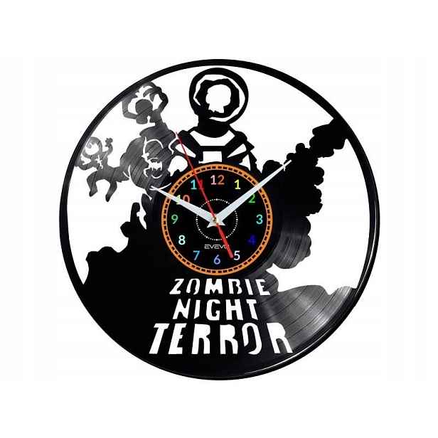 Zombie Night Terror Video Game Nástěnné Hodiny Dekorativní Moderní Deska