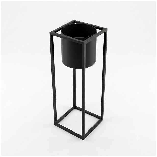 Držák Na Květináč Kryt Květináč na květiny Loft Kovový Černý Velký 50 cm