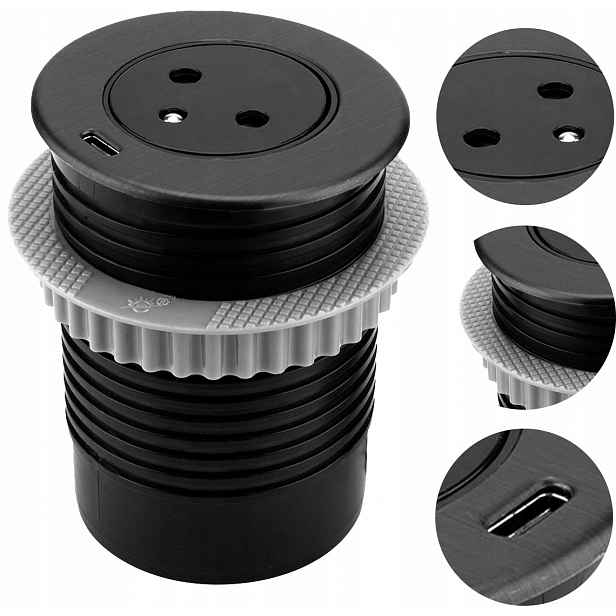 Elektrická Zásuvka, stolní Usb Orno, černá