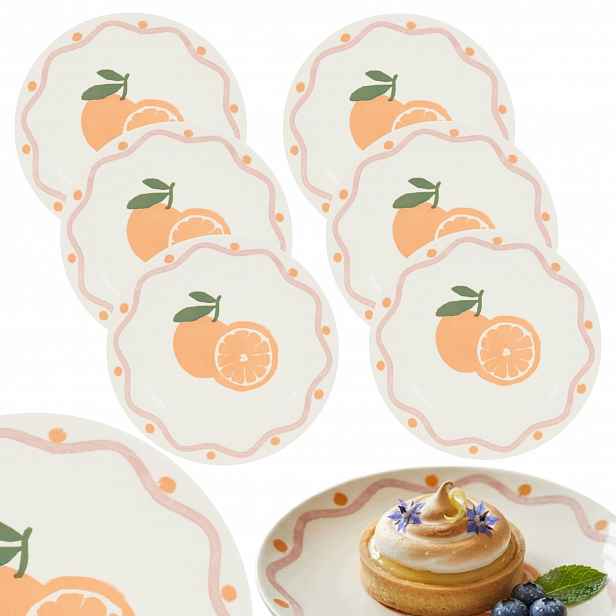 Komplet 6 Dezertních Talířů 19 cm Fruity Orange malé talířky nádobí