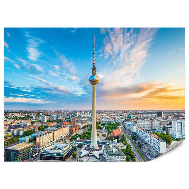 Muralo FOTOTAPETE für Wohnzimmer Fernsehturm Berlin Stadt Wolkenkratzer 350x256