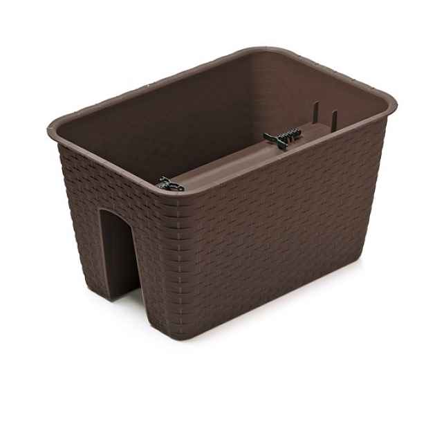 Prosperplast Truhlík na zábradlí RATONA hnědý 40 cm