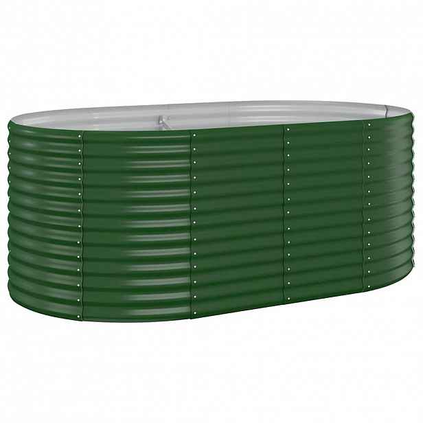 vidaXL Vyvýšený záhon pozinkovaná ocel 175x100x68 cm zelený