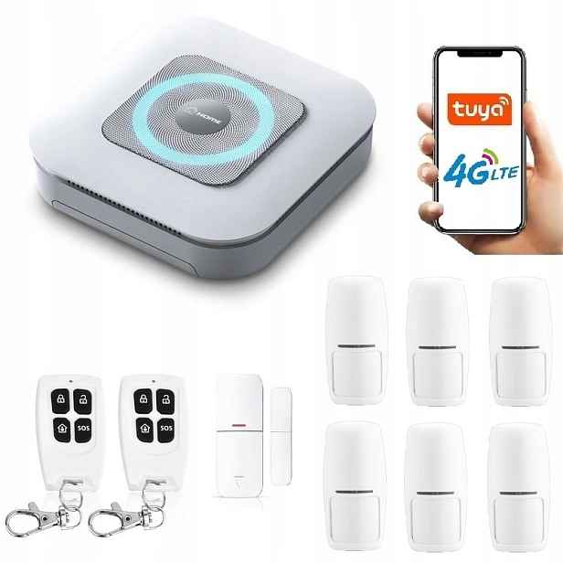 Alarmový Systém Siréna Gsm Tuya Smart V Polštině Na Sim Kartu 6xPIR