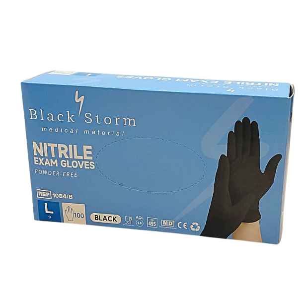 Rukavice Black Storm Nitril černé - vel.L 100ks/bal.