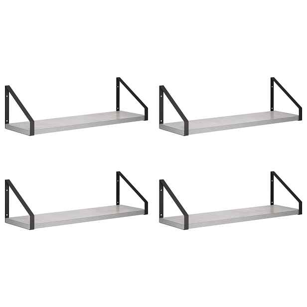 vidaXL Nástěnné poličky 4 ks Betonově šedá 50 x 16 x 15,5 cm