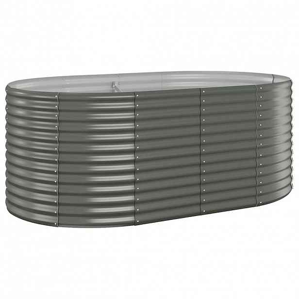 vidaXL Vyvýšený záhon pozinkovaná ocel 175x100x68 cm šedý
