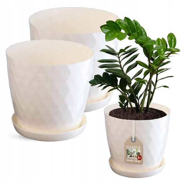 Květináč Obal 25+30 cm Květináč S Podstavcem Krémový Plastový