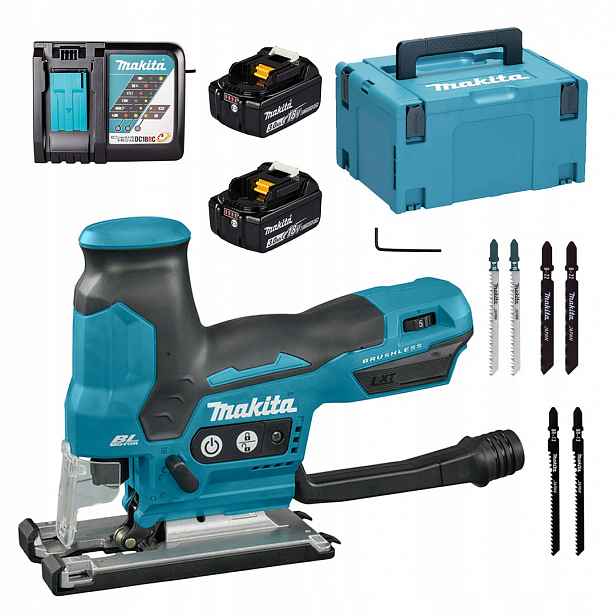Přímočará pila Makita DJV185RFJ Lxt 18V Bl Xpt 2x3Ah 135 mm, pilový kotouč, kufr