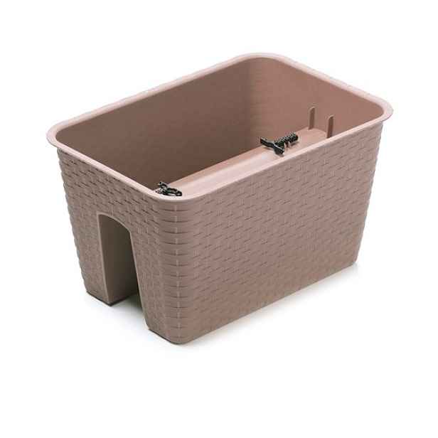 Prosperplast Truhlík na zábradlí RATONA mocca 40 cm