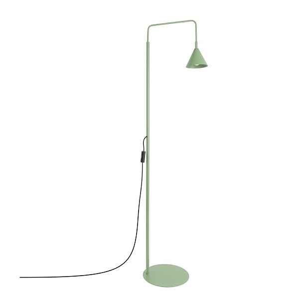 Šalvějově zelená ocelová stojací lampa s ohybatelnou konstrukcí (výška 165 cm) Zylo – Sollux