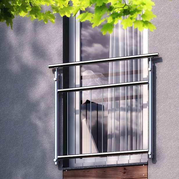 Zábradlí nerezové TAURUS rozteč kotvení 960 mm s dvojitým madlem