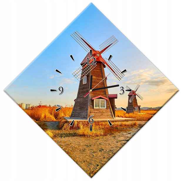 Hodiny 56x56 Dřevěný větrník