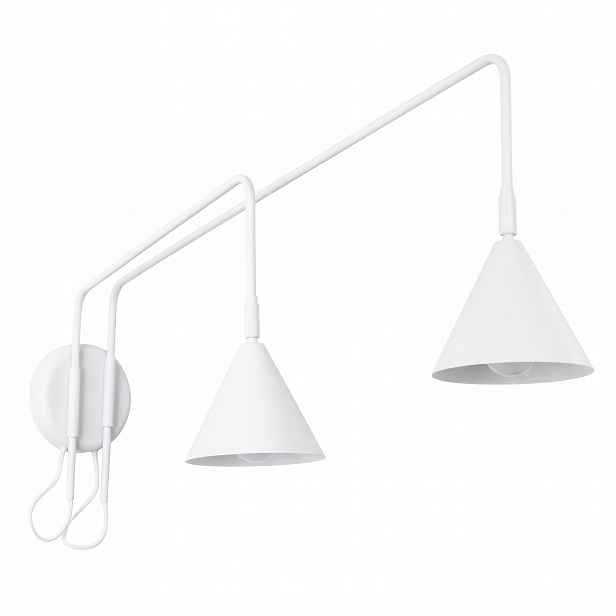 Nástěnná lampa Nox 2 bílá s vypínačem Lampa na výložníku Sollux
