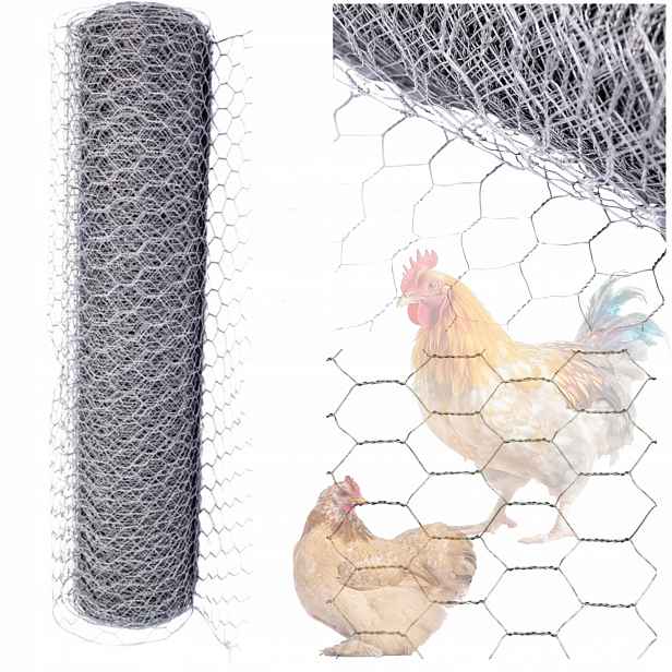 Plotová Síť Pozinkovaná Pěstovaná Zahradní pletená 1 m x 25 m, celkem 13 m