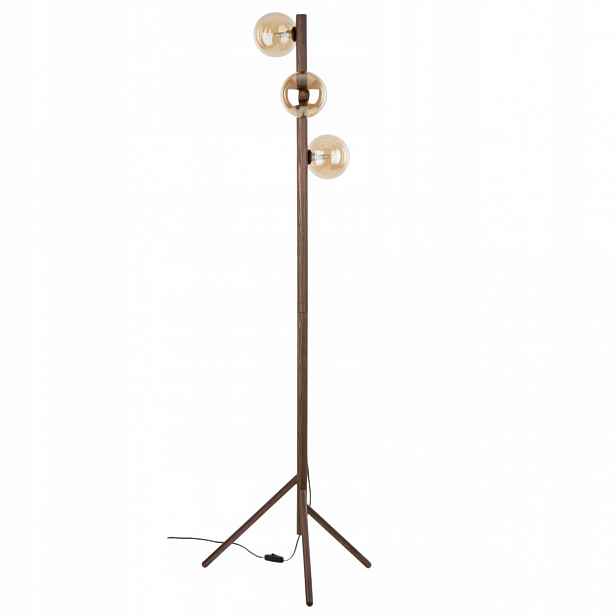 Podlahová Lampa Estera Wood Ořech 3XG9 stojací lampa do obývacího pokoje moderní