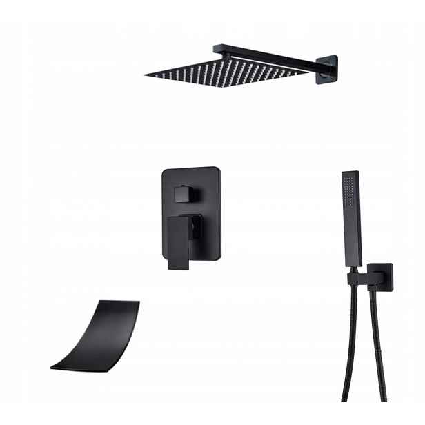 Podomítkový Set Černý Matný Vývod Vodopád Box 20 CM