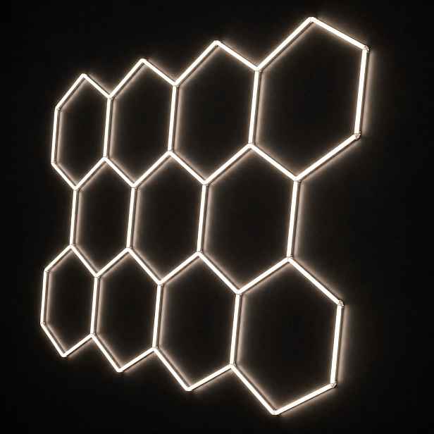 Světelný panel Hexagon 11 bílý 229x315 cm garáž servis 322W 4000K