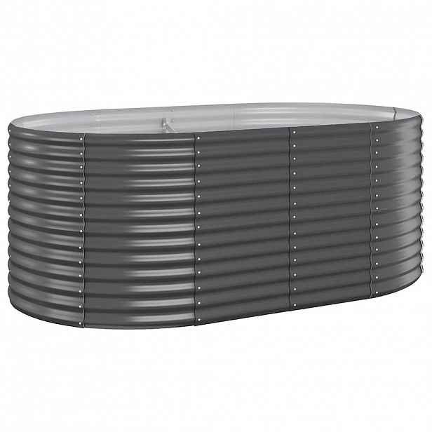 vidaXL Vyvýšený záhon pozinkovaná ocel 175x100x68 cm antracitový