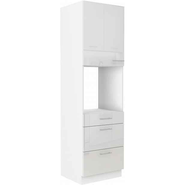 Vysoká skříňka pro vestavnou troubu Lara 60 DPS-210 3S 1F - Premium Box Barva korpusu: Bílá, Barva dvířek: Bílý lesk