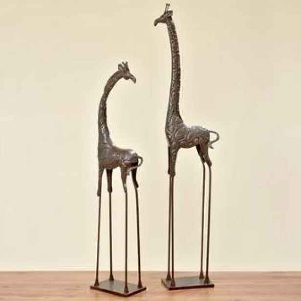 Žirafa stojící dlouhé nohy kov 145cm
