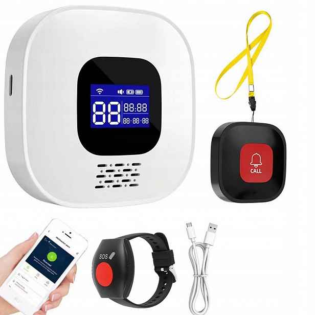 Alarm Pro Seniory Starších Pacientů, Tlačítko Pro Přivolání Pomoci S Náramkem
