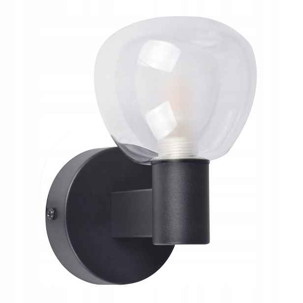 Polux Pola koupelnové nástěnné svítidlo černé skleněné IP44 1xG9 5W