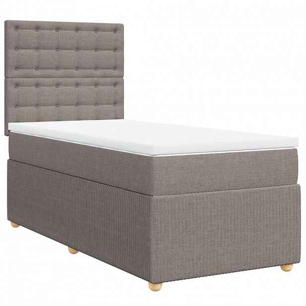 vidaXL Box spring postel s matrací taupe 80x200 cm textil