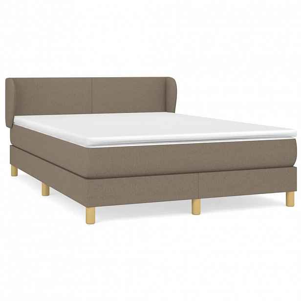 vidaXL Box spring postel s matrací taupe 140x190 cm textil